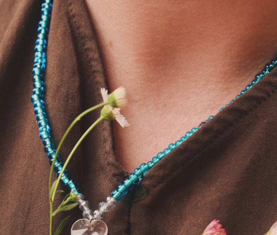 Blue Necklace with Heart