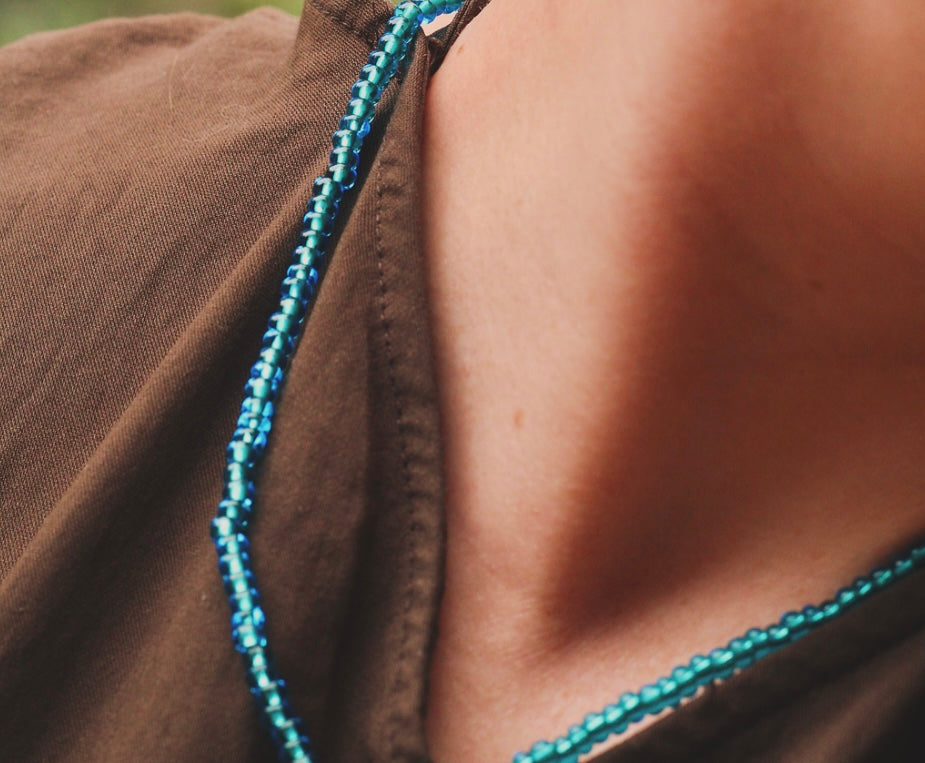Blue Necklace with Heart